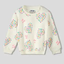 Girls Heart Floral Print Regular Fit Sweatshirt-image-5