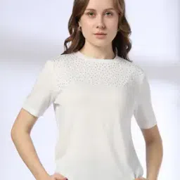 fig Women Rhinestone Embellished Slim Fit Top-picture-18