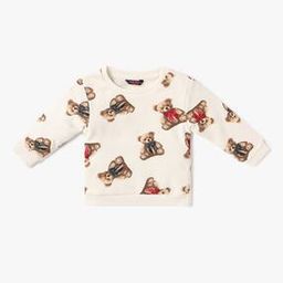 Teddy Bear Print Round-Neck Sweatshirt-image-26