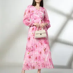 Women Floral Print Fit & Flare Dress-image-14