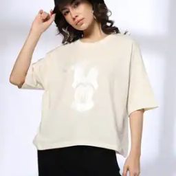 Women Minnie Mouse Print Boxy Fit T-Shirt-image-84