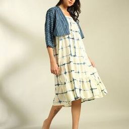 Women Printed Tiered Dress with Jacket-image-51