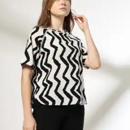 Women Chevron Print Regular Fit Top-picture-1