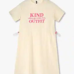 Girls Typographic Print A-Line Dress-picture-17
