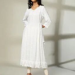 Women Floral Print A-Line Dress with Waist Tie-Up-image-53