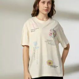 Women Graphic Print Oversized Round-Neck T-Shirt-image-83