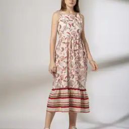 Women Floral Print Fit & Flare Dress-image-22