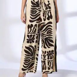 Women Floral Print Relaxed Fit Trousers-image-9