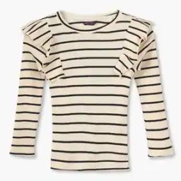 Girls Striped Slim Fit Round-Neck T-Shirt-picture-18