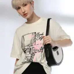 Women Graphic Print Oversized Crew-Neck T-Shirt-image-13