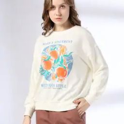 Women Floral Print Relaxed Fit Sweatshirt-image-112