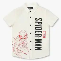 Boys Spiderman Print Regular Fit Shirt-image-78