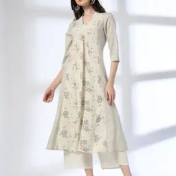 Women Floral Print A-Line Kurta-image-45