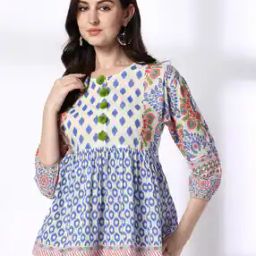 Women Printed Relaxed Fit Round-Neck Top-image-68
