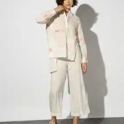 Printed Shirt Collar Tunic-image-87