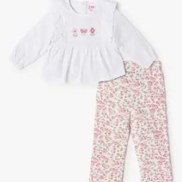 Girls Embroidered Top & Pants Set-image-9