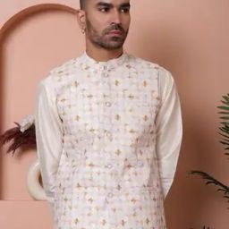 Men Regular Fit Nehru Jacket with Welt Pockets-38