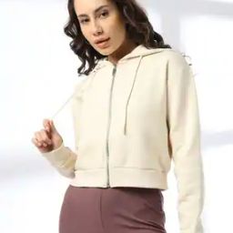 Women Slim Fit Zip-Front Hoodie-image-22