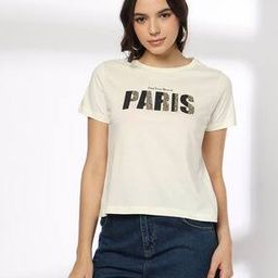 Women Typographic Print Regular Fit Crew-Neck T-Shirt-image-73