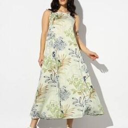 Tropical Printed Empire A-Line Dress-17