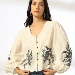 Women Floral Embroidered Relaxed Fit Top-image-27