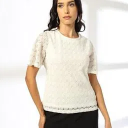 fig Women Lace Slim Fit Round-Neck T-Shirt-picture-33