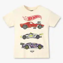 Boys Hot Wheels Print Regular Fit Round-Neck T-Shirt-image-97