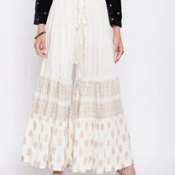 Women Foil Print Flared Sharara-picture-19