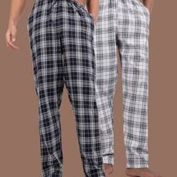 Men Pack of 2 Checked Mid-Rise Pyjamas-image-31