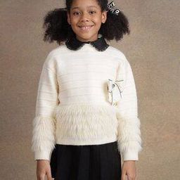 Slip-On Striped Sweater with Bow-picture-50