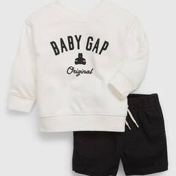 Logo Print Sweatshirt & Shorts Set-image-90