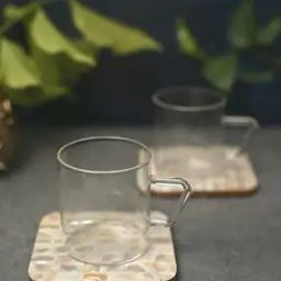 Set of 2 Square Mother of Pearl Coaster-image-2