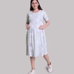 Printed Fit & Flare Dress-image-19