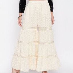 Flared Palazzos with Elasticated Waistband-picture-36