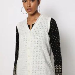 Button-Down V-neck Winter Cardigan-95