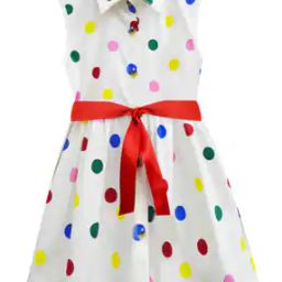 Girls Polka-Dot Print Shirt Dress-image-83