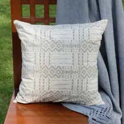 Geometric Print Cotton Cushion Cover 16" x 16"-30