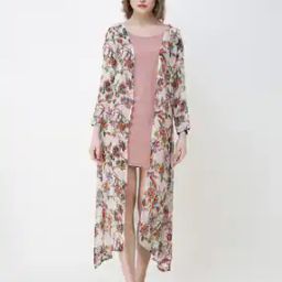Women Floral Print Front-Open Shrug-17