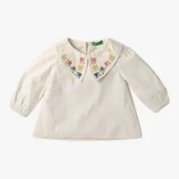Girls Regular Fit Top with Embroidered Collar-image-4