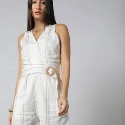 Striped Playsuit with Belt-image-61