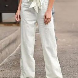 Women Relaxed Fit Flat-Front Pants-picture-51