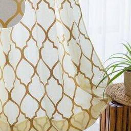 Set of 2 Printed Long Door Eyelet Curtains-image-30