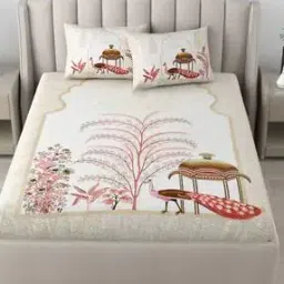 180 TC Printed Bedsheet with Pillow Covers-image-53