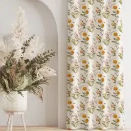 Set of 2 Floral Print Long Door Curtains-picture-10