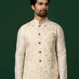 Men Sleeveless Regular Fit Nehru Jacket-45