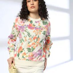 Women Floral Print Relaxed Fit Sweatshirt-picture-37