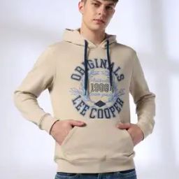 Men Logo Print Regular Fit Hoodie-image-83