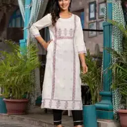 Women Floral Embroidered Straight Kurta-image-24