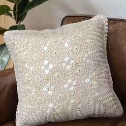 Crochet Cotton Cushion Cover 16" x 16"-36