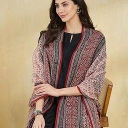 Women Floral Print Dupatta with Stitch Detail-image-27